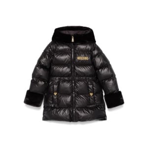 Куртка с вышитым логотипом Moschino Kids, черный