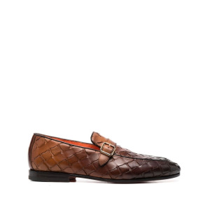 Santoni плетеные лоферы, коричневый