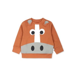 Stella McCartney Kids толстовка с рисунком лошади, коричневый