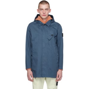 Синее пальто с нашивками Stone Island, цвет Dark blue