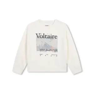 Белая хлопковая толстовка для девочки Zadig & Voltaire, цвет Crudo