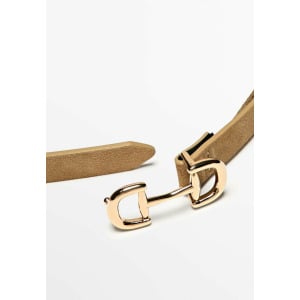 Ремень With Buckle Massimo Dutti, бежевый