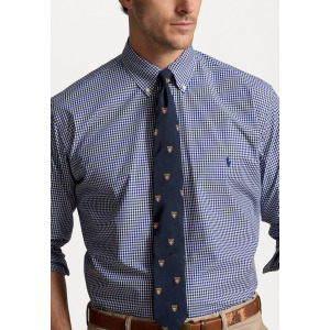 Рубашка GINGHAM STRETCH POPLIN SHIRT Polo Ralph Lauren Big & Tall, темно-синий