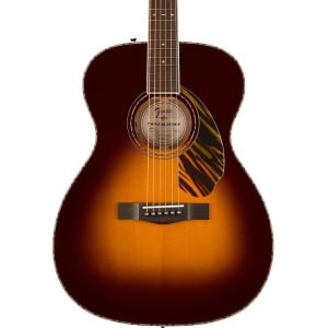 Акустическая гитара Fender PO-220E Orchestra Acoustic Guitar. Ovangkol Fingerboard, 3-Color Vintage Sunburst