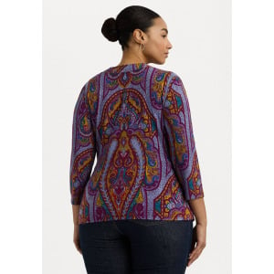 Топ с длинными рукавами PAISLEY STRETCH JERSEY TOP Lauren Ralph Lauren Woman, розовый