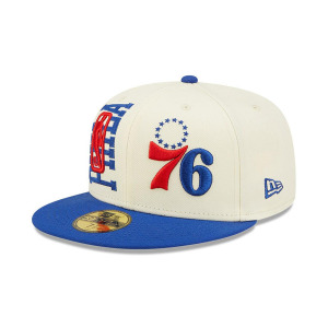 Мужская кремовая кепка Royal Philadelphia 76ers 2022 NBA Draft 59FIFTY New Era