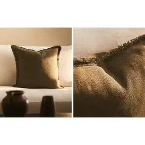 Льняной чехол на подушку Zara Home, зеленый