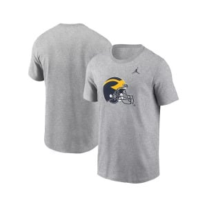 Мужская футболка Jordan Heather Grey Michigan Wolverines Primetime Evergreen с альтернативным логотипом Nike, серый