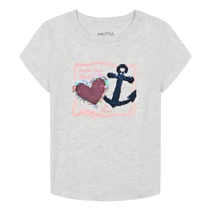 Футболка Nautica Little Girls с сердечком Anchor (4-6X), цвет Demitasse