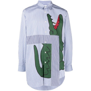 Comme Des Garçons Shirt рубашка с принтом из коллаборации с Lacoste, белый