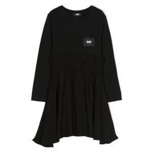 DKNY платье с нашивкой-логотипом, черный