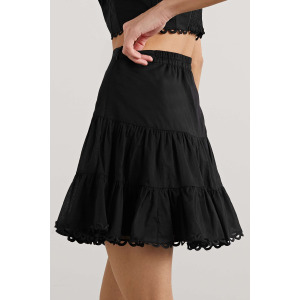 CHARO RUIZ юбка мини из смесового хлопка с окантовкой пико, черный