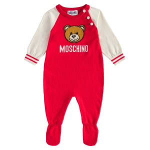 Комбинезон из хлопка и шерсти Teddy Bear Moschino Kids, цвет poppy red