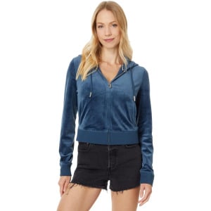 Худи Juicy Couture Classic Juicy Hoodie With Back Bling, цвет Midnight Sea