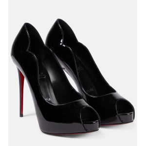 Туфли на платформе из лакированной кожи Christian Louboutin, черный