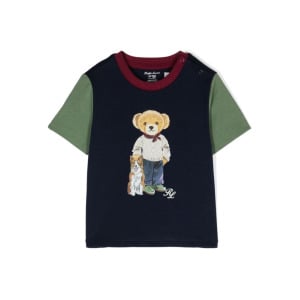 Ralph Lauren Kids футболка с изображением медведя поло, синий