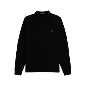 Хлопковая рубашка поло с длинными рукавами Fred Perry, черный