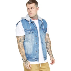 Жилет Siksilk Rinse&Denim Vest, синий