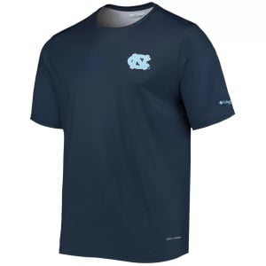 Мужская футболка Columbia Navy North Carolina Tar Heels Terminal Tackle Omni-Shade