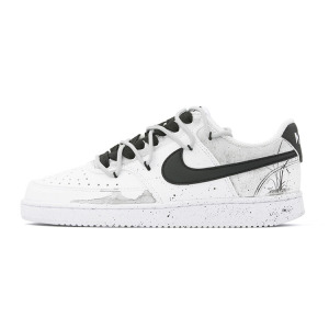 Кроссовки Nike Court Vision 1 Skateboarding Shoes Men Low-top White, черный