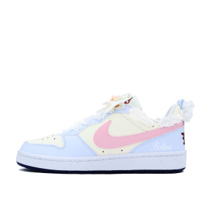 Кроссовки Nike Court Borough Kids Skateboarding Shoes Kids Low-top Blue/beige/pink, цвет Butterfly Mist Sea