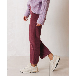 Женские вельветовые брюки с завышенной талией Indi & Cold, фиолетовый