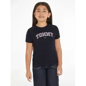 Рубашка Tommy Hilfiger с короткими рукавами "VARSIY FOIL REG TEE SS", детская до 16 лет, с тисненым логотипом, цвет Desert Sky