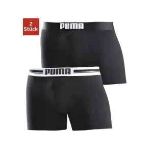 Боксеры PUMA "Placed Logo" (упаковка, комплект из 2 шт.), с эластичным комфортным поясом, черный