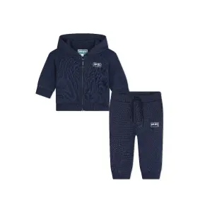 Комплект для мальчика из толстовки и штанишек из 100% хлопка Kenzo Kids, темно-синий