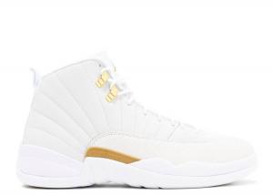 Air jordan 12 retro white and gold top