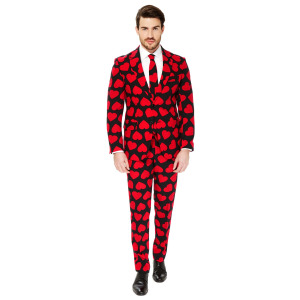 Мужской костюм и галстук Slim-Fit с узором OppoSuits, ярко-красный