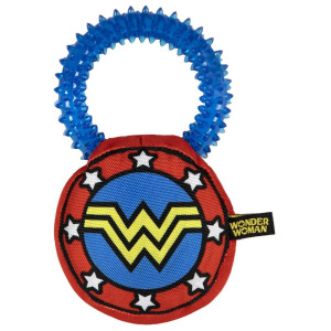 Прорезыватель для собак Wonder Woman для домашних животных 10х5х24см For Fan Pets, цвет красный, синий, желтый