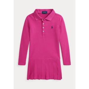 Повседневное платье PLEATED STRETCH MESH POLO DRESS Ralph Lauren, розовый