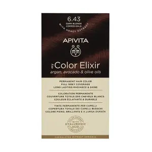 Перманентное окрашивание My Color Elixir Apivita, цвет dark blonde copper gold