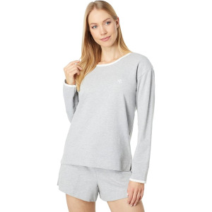 Пижамный комплект LAUREN Ralph Lauren Long Sleeve Crew Neck Boxer PJ Set, цвет Grey Heather