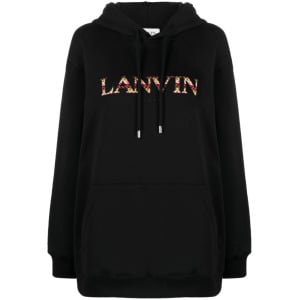 Lanvin худи с вышитым логотипом, черный