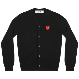 Кардиган Comme des Garçons PLAY Double Heart, цвет Черный