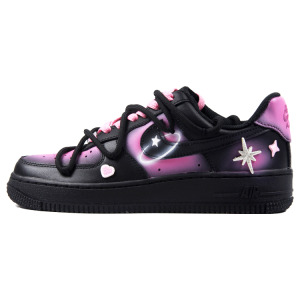 Кроссовки Nike Air Force 1 Skateboarding Shoes Men Low-top Black/pink, черный/розовый