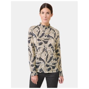 Футболка Gerry Weber 1/1 Arm, цвет black/gold leaf graphic small