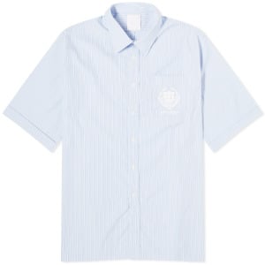 Рубашка с коротким рукавом Givenchy Crest Logo Stripe Short Sleeve Shirt, цвет Light Blue