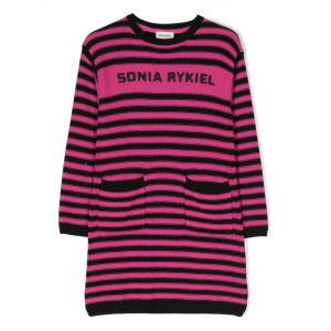 Sonia Rykiel платье в полоску с длинными рукавами, розовый