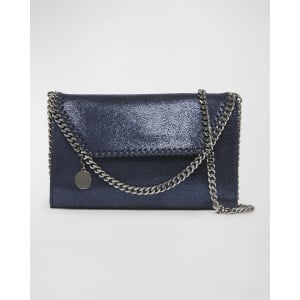 Мини-кошелек Falabella из блестящей замши на цепочке Stella McCartney, цвет Ink