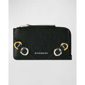 Визитница Voyou на молнии из мятой кожи Givenchy, цвет Black