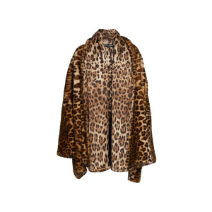 Пальто из искусственного меха с гепардовым принтом DOLCE&GABBANA, животный принт