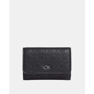 Кошелек тройного сложения Monogram с портмоне для монет Calvin Klein, черный