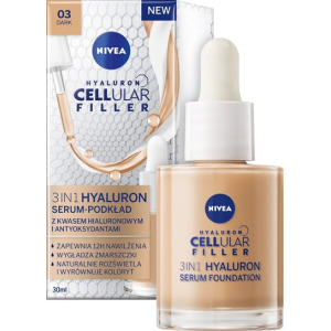 Сыворотка-основа 3 в 1, темный цвет, 30 мл Nivea Hyaluron Cellular Filler