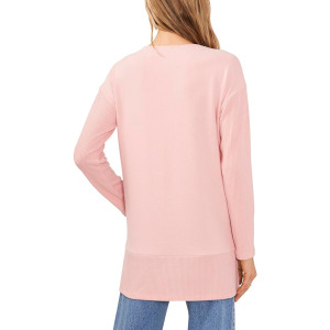 Свитер Vince Camuto Long Sleeve Drop Shoulder V-Neck Cozy Tunic, цвет Pink Rouge