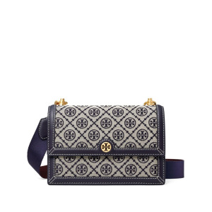 Жаккардовая сумка на плечо T-Monogram Tory Burch, синий