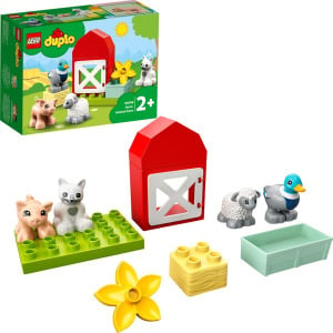 Пластиковый конструктор Duplo town farm animal care 10949 — поросенок для детей от 2 лет овца развивающий конструктор с фигурками уток и кошек (11 штук) Lego