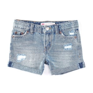 Джинсовые шорты Levi's Little Girls 2T-6X Girlfriend Shorty, синий